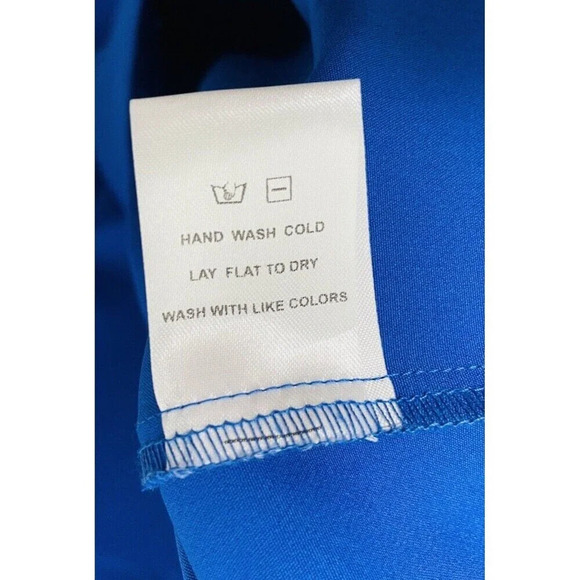 NSR Napean Sea Rd Sheath Dress Large Cobalt Blue Square Neck 90s Style Classic - Picture 6 of 15